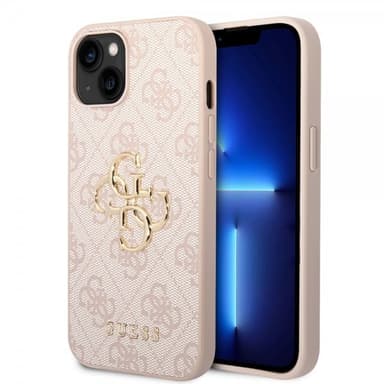 Guess iPhone 14 Cover Big Metal Logo Lyserød