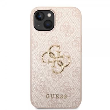 Guess iPhone 14 Cover Big Metal Logo Lyserød
