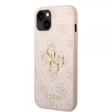 Guess iPhone 14 Cover Big Metal Logo Lyserød
