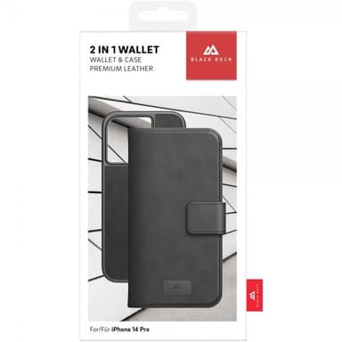 Black Rock iPhone 14 Pro Etui 2 in 1 Wallet Case Aftageligt cover Sort