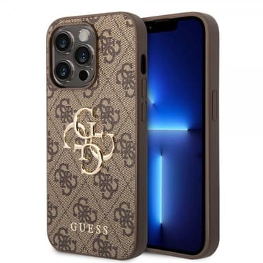 Guess iPhone 14 Pro Max Cover Big Metal Logo Brun