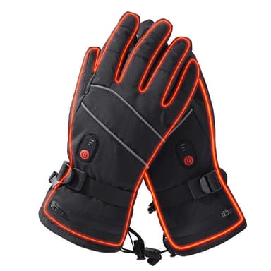 Genopladelige opvarmede handsker Sort L