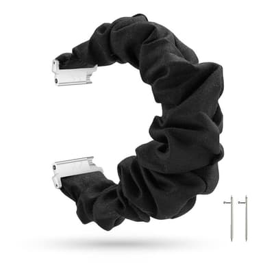 Urrem i Scrunchie stil Sort 22 mm Samsung Galaxy Watch 46mm/Gear S3 Classic, Garmin VivoActive 4, Huawei Watch 3/ 3 Pro, Pebble Time