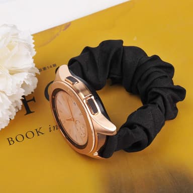 Urrem i Scrunchie stil Sort 22 mm Samsung Galaxy Watch 46mm/Gear S3 Classic, Garmin VivoActive 4, Huawei Watch 3/ 3 Pro, Pebble Time
