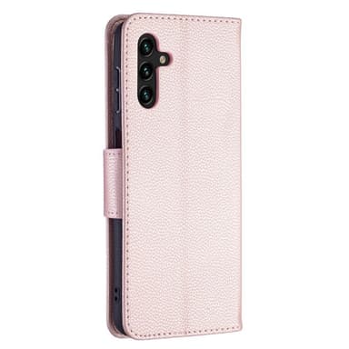 SKALO Samsung A13 5G Premium Litchi Flip Cover - Rosa guld