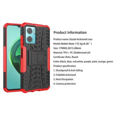 SKALO Xiaomi Redmi 10 5G Armor Dæk Hybrid Cover - Sort