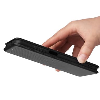 SKALO Xiaomi Redmi 10 5G Carbon Fiber Pungetui - Sort