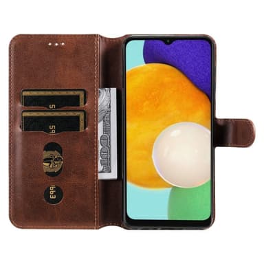 SKALO Samsung A13 5G Classic Pungetui - Brun