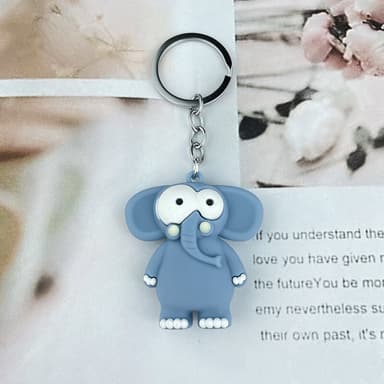 Sød elefant tegneserie dyr nøglering MultiColor