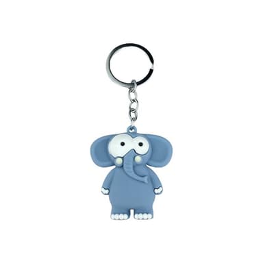 Sød elefant tegneserie dyr nøglering MultiColor