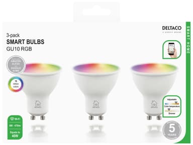 Deltaco LED-pærer SH-LGU10RGB-3P