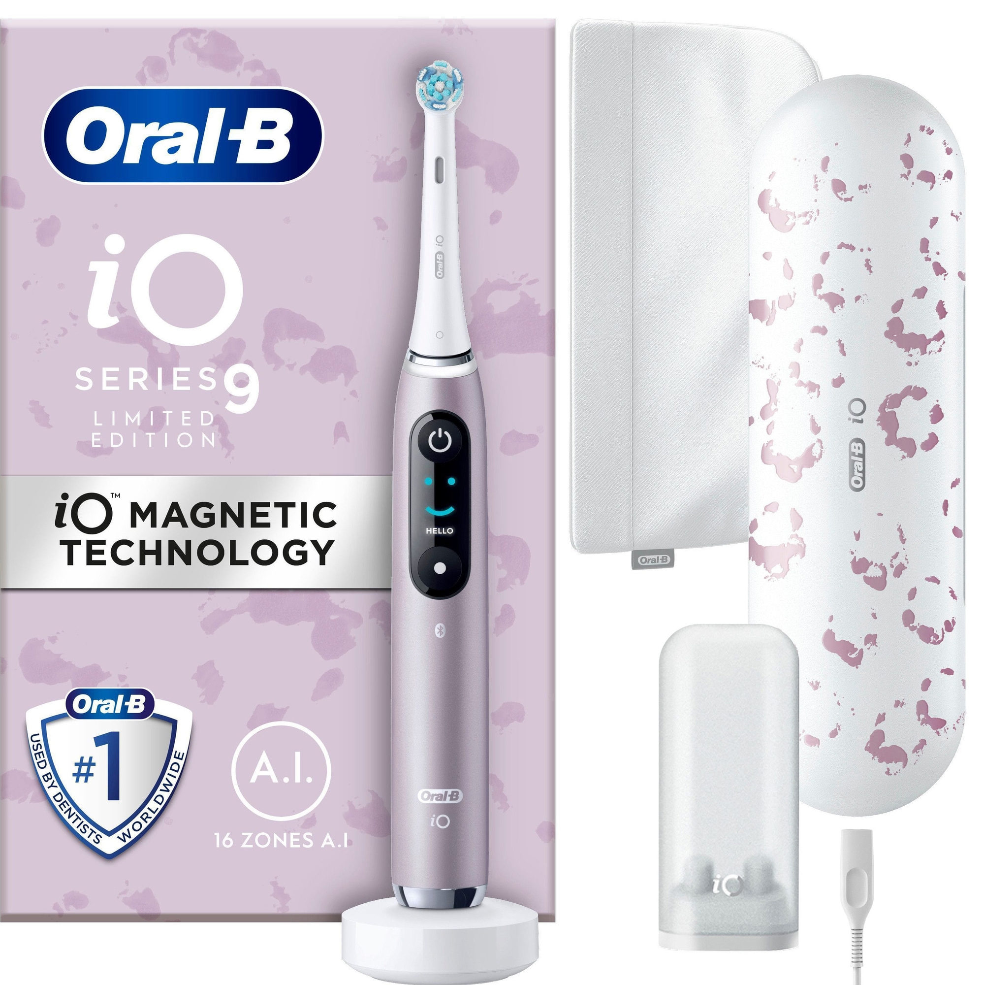 Oral-B iO 9 begrænset udgave elektrisk tandbørste 431015 (rose quartz)