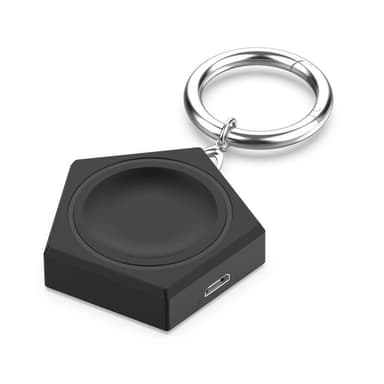 Trådløs oplader til Huawei Watch 3 Pro Pentagonal Smart Watch opladningsstation med nøglering - sort