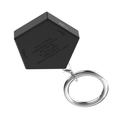 Trådløs oplader til Huawei Watch 3 Pro Pentagonal Smart Watch opladningsstation med nøglering - sort