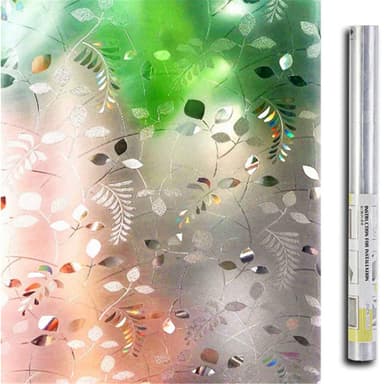 Privacy Window Film 3D Leaves hvid 100 x 60 cm