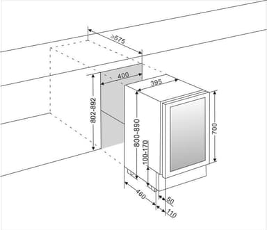 Ølkøleskab / drikkevarekøler til indbygning - BeerServer 40 Stainless