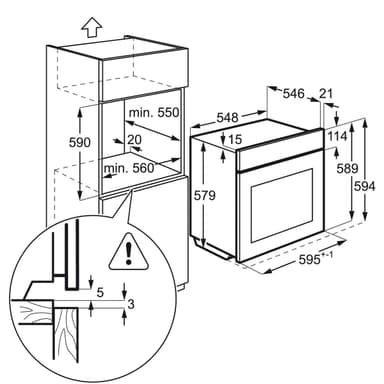 Voss indbygget ovn IEL600HV (hvid)