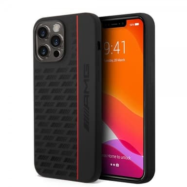 AMG iPhone 14 Pro Max Cover Liquid Silicone Carbon Pattern Sort