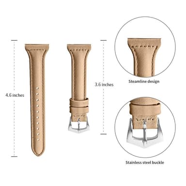 SKALO Læder Rem Garmin Vivomove 3S - Beige