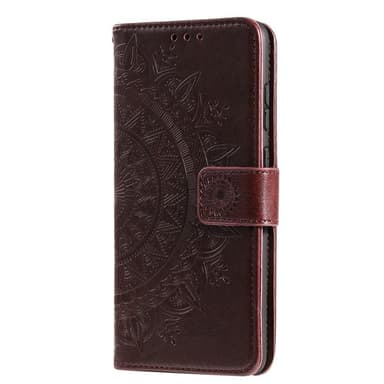 SKALO Samsung A52/A52s Mandala Flip Cover - Mørkebrun