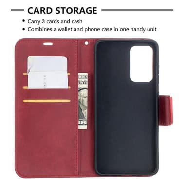 SKALO Samsung A52/A52s Flip Cover m. pung i PU-læder - Rød