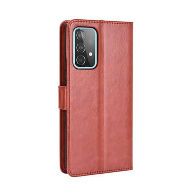 SKALO Samsung A52/A52s Crazy Horse Pungetui PU læder - Brun