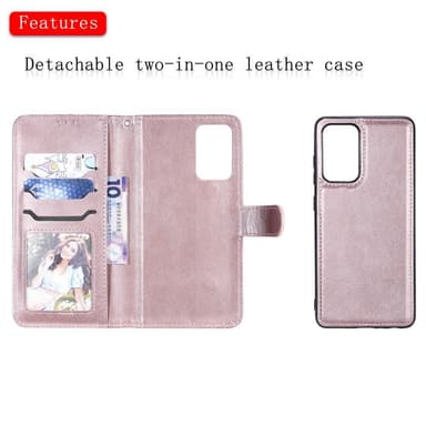 SKALO Samsung A52/A52s Magnetisk cover/tegnebog ""2 i 1"" - Rosa guld
