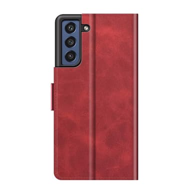 SKALO Samsung S21 FE Premium Wallet Flip Cover - Rød