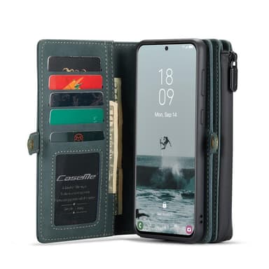 CaseMe Samsung S21 FE CaseMe Big Wallet 2in1 Magnet Pungetui - Grøn