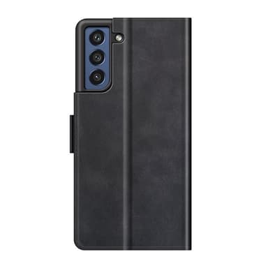 SKALO Samsung S21 FE Premium Wallet Flip Cover - Sort