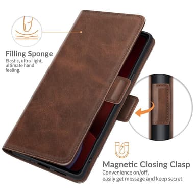 SKALO iPhone 13 Pro Max Premium Wallet Flip Cover - Mørkebrun