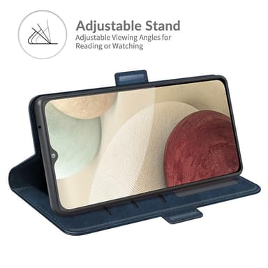 SKALO Samsung A22 5G Premium Wallet Flip Cover - Blå