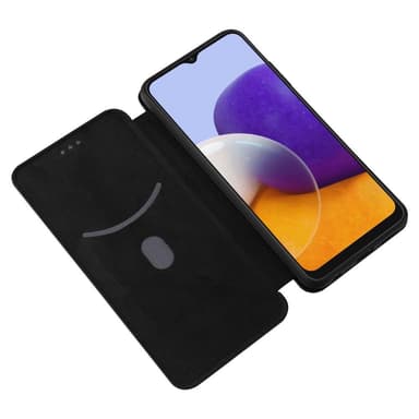 SKALO Samsung A22 5G Carbon Fiber Pungetui - Sort