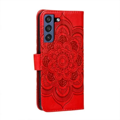 SKALO Samsung S21 FE Mandala Flip Cover - Rød