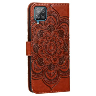 SKALO Samsung A22 4G Mandala Flip Cover - Brun