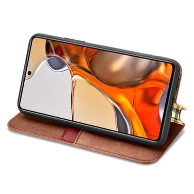 SKALO Xiaomi 11T/11T Pro Premium Pungetui med prægning - Brun