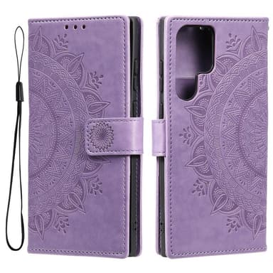 SKALO Samsung S22 Ultra Mandala Flip Cover - Lilla