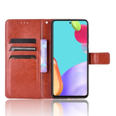 SKALO Samsung A52/A52s Crazy Horse Pungetui PU læder - Brun