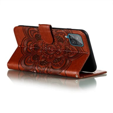 SKALO Samsung A22 4G Mandala Flip Cover - Brun