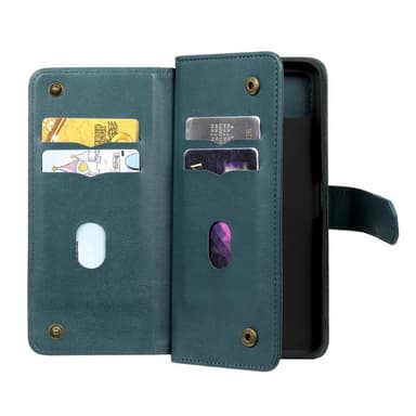 SKALO Samsung A22 5G 10-RUM Flip Cover - Mørkegrøn