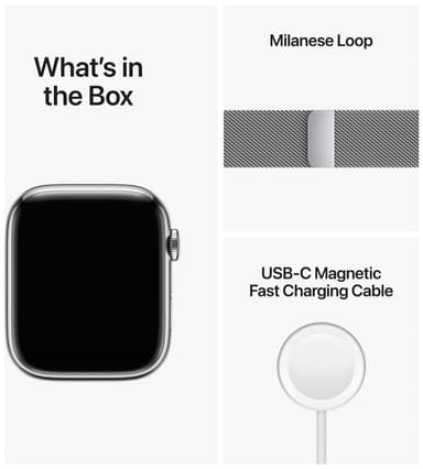 Apple Watch Series 8 45mm Cellular (silver stainless steel/silver milanese loop)