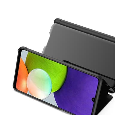 SKALO Samsung A22 5G Clear View Mirror Etui - Mørk lilla