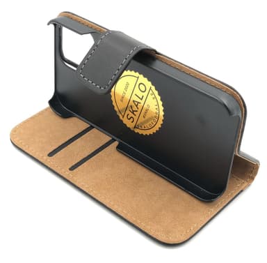 SKALO iPhone 13 Mini Flip Cover m. Pung i Ægte Læder - Hvid