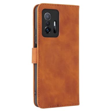 SKALO Xiaomi 11T/11T Pro Matt PU-læderpungetui - Lys brun