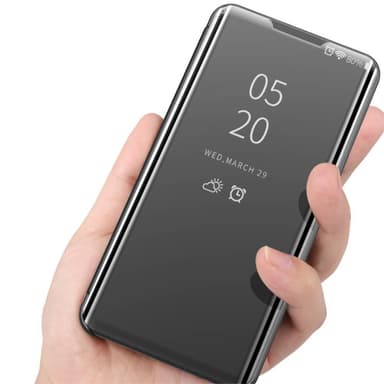 SKALO Samsung A22 5G Clear View Mirror Etui - Mørk lilla