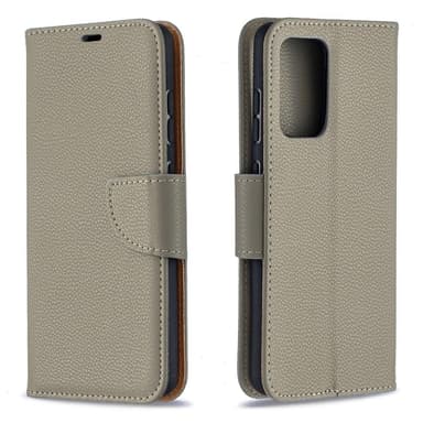 SKALO Samsung A52/A52s Premium Litchi Flip Cover - Grå