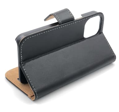 SKALO iPhone 13 Mini Flip Cover m. Pung i Ægte Læder - Hvid