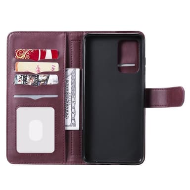 SKALO Samsung A52/A52s 10-RUM Flip Cover - Vin rød