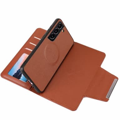 SKALO Samsung S21 FE DOLIZMA 2 i 1 magnetisk pungetui - Brun