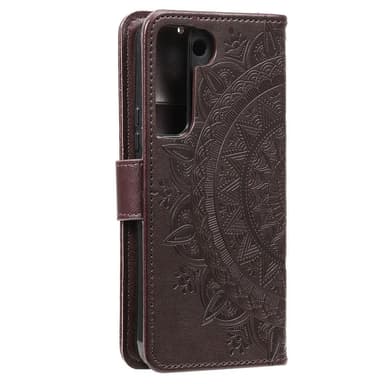 SKALO Samsung S22 Mandala Flip Cover - Mørkebrun